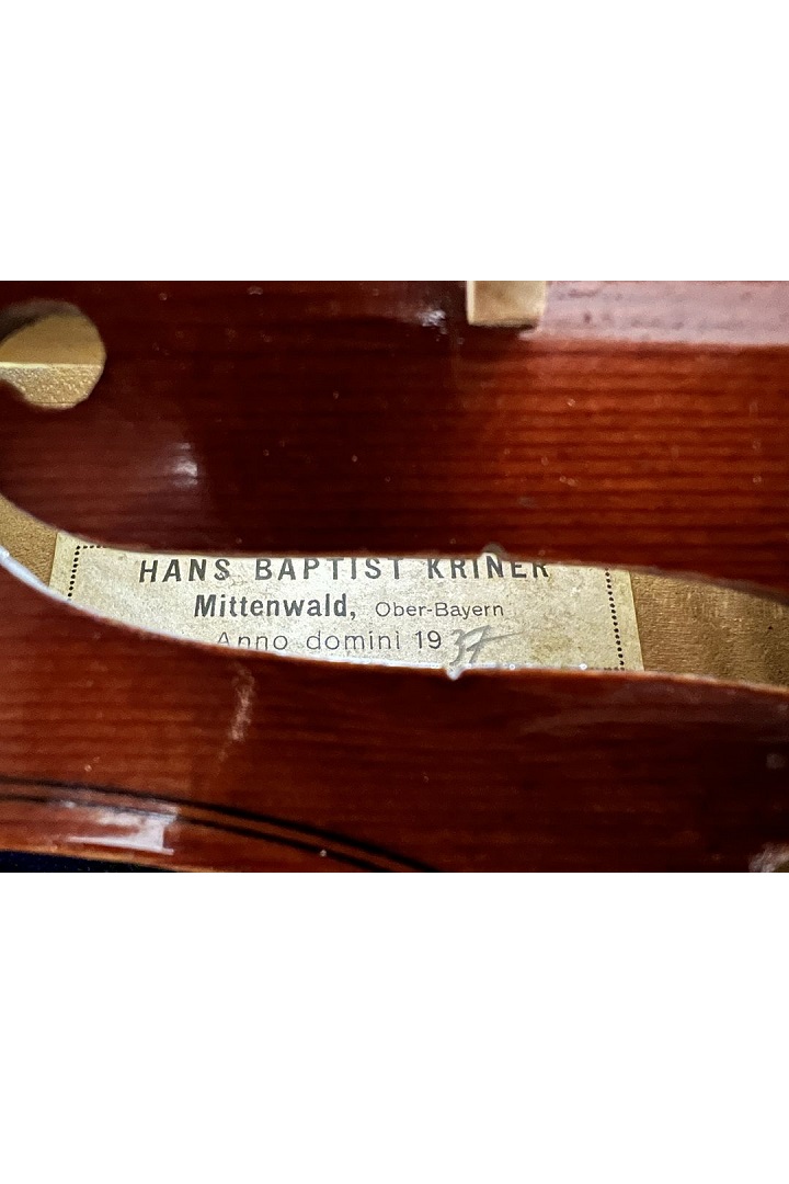 Kriner Hans Baptist - Mittenwald Anno 1937 - 7/8 Geige - G-679